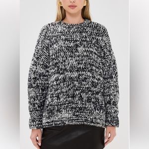 Anine Bing Sydney Crew Sweater - Black And White in size medium NWT